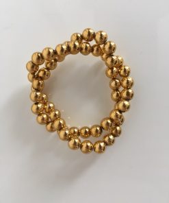 Prsten za salvete dvostruke zlatne perle.