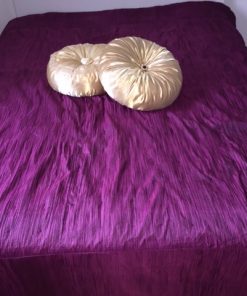 Prekrivači za krevet Ljubičasti zgužvani saten postavljen koflinom