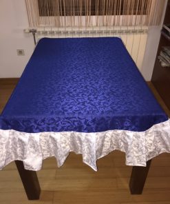 Alnada tablecloths Blue white brocade