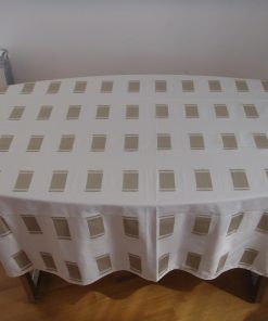 White linen tablecloth with hemp applications