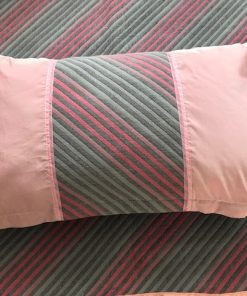 Unique bedspreads pink satin and striped upholstery