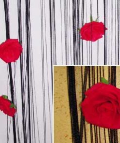 Končane zavese Crna sa ružama