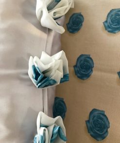 Bedspread blue rose of cotton and tulle