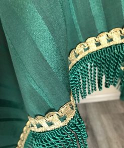 Alnada Green satin tablecloths with tassels