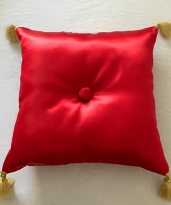 Alnada ceremonial red satin pillows