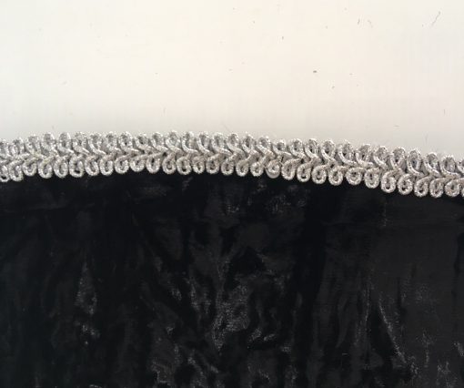 Alnada tablecloth black plush with silver braid