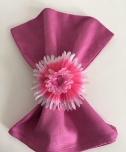 pamučna salveta tamno roze sa deko prstenom