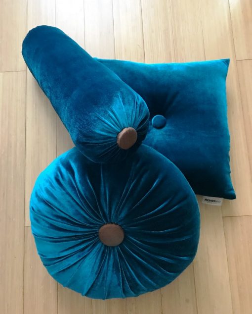 AlNada stilski dekorativni jastuci Plavi pliš komplet