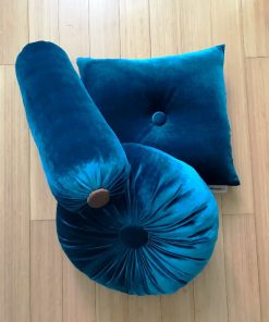 AlNada stilski dekorativni jastuci Plavi pliš komplet naličje