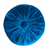 Dekorativni okrugli jastuci Petrolej plavi pliš