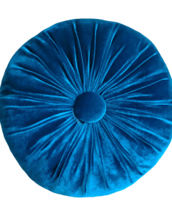 Dekorativni okrugli jastuci Petrolej plavi pliš