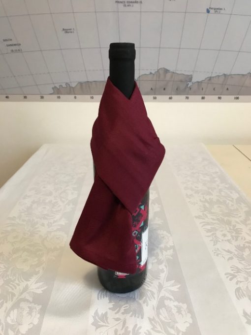 Pamučne hangle za vinsku flašu bordo