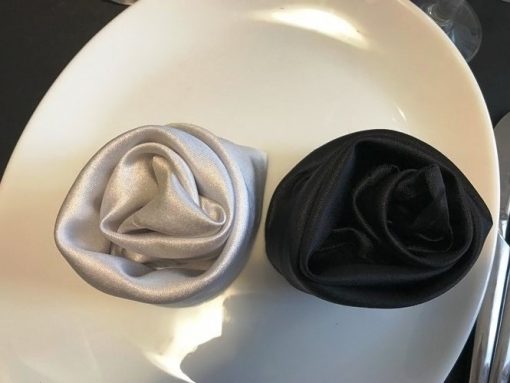 Satin festive napkins Black and White