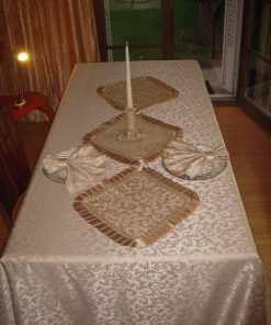 Alnada festive tablecloth Champagne beige jacquard