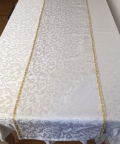 Alnada formal tablecloth White damask jacquard