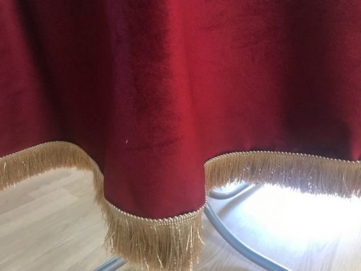 Round festive tablecloth Bordeaux plush