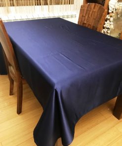 Smooth Damask Tablecloth with Teflon Fiber Dark Blue