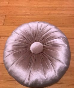Round stylish plush pillows Dirty pink with crystal button