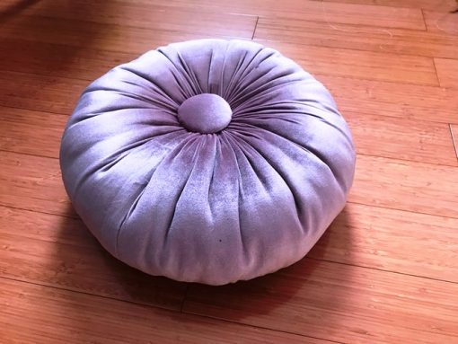 Round stylish plush pillows Lavender color