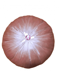 Okrugli stilski plišani jastuci Prljavo roze sa kristalnim dugmetom