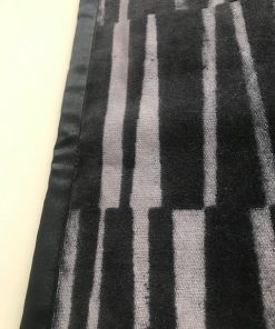 Table Runner decorative plush gray with black stripes