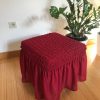Stretch covers for stools Bordeaux with long skirt