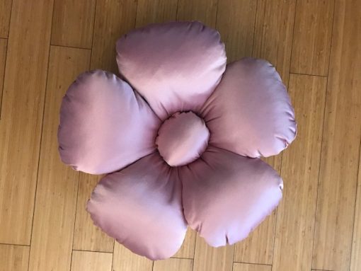 Unique decorative pillow pink satin rose