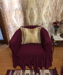 Stretch covers for armchairs dark purple