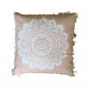 Aleya joga jastuk za meditaciju bela mandala na puder roza pamuku