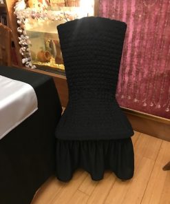 Crne elastične navlake za stolice sa karnerom