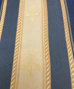 Barokni stolnjak plavo bež zlatni sa krinovima