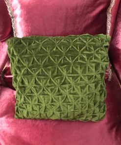 Tamno zeleni plišani dekorativni jastuk