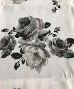 Crno beli pamučni raner sa ružama