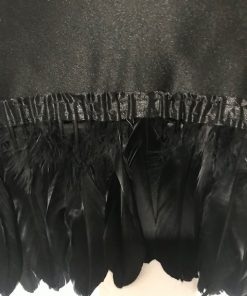 Crni glamurozni jastuk sa crnim perjem